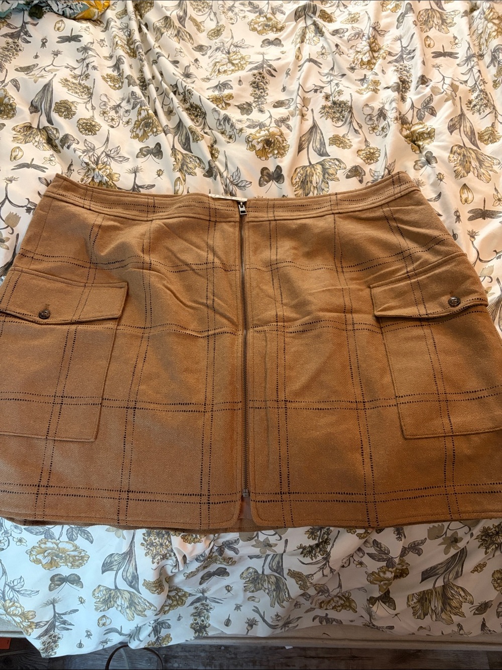 NWT Madewell Brown Suede Cargo Pocket Mini Skirt